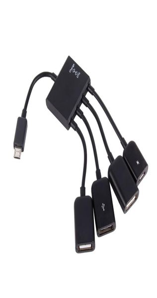 Hub usb 4 portas micro usb otg conector divisor para smartphone computador portátil tablet pc carregamento de energia cabo hub usb 8788981