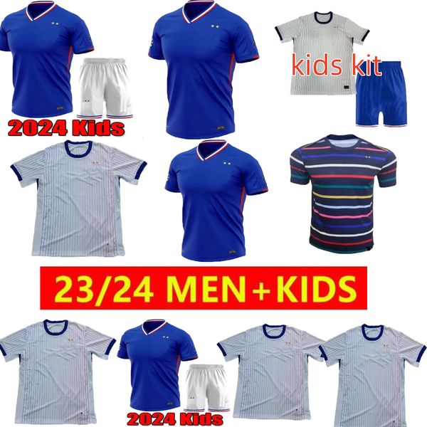 Clube francês Conjuntos completos 2023 Benzema camisas de futebol 2024 GIROUD MBAPPE GRIEZMANN SALIBA PAVARD KANTE Maillot de foot equipe Maillots Kit masculino / infantil camisa de futebol