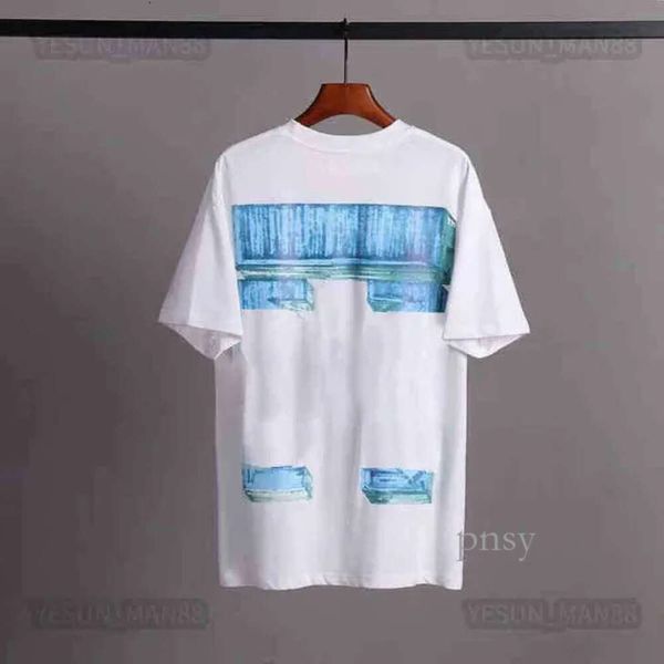 Off White Shirt Мужская футболка Высококачественная версия футболки Женская дизайнерская одежда Свободные футболки Топы Мужская повседневная рубашка с уличными граффити Толстовка с рукавами Белый 991