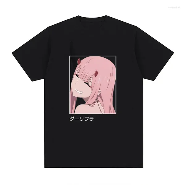 Мужские футболки Darling In The Franxx Футболка Мужчины Женщины Плюс Размер Мода О-Образным Вырезом Повседневная Дышащая Уличная Одежда Harajuku Негабаритные Футболки Унисекс