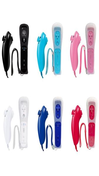 2 in 1 Game Motion Plus Remote Nunchuk Controller Wireless Gaming Nunchuk Controller für Nintendo Wii Spielekonsole mit Sil3657826