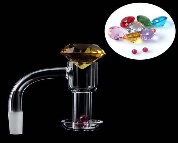 20 mmOD Flat Top Terp Slurper Smoking Quartz Banger mit Glas-Diamant-Marmor-Kappe Ruby Pearls Set 4590 Slurpers Nails für Wasser Bo5190234