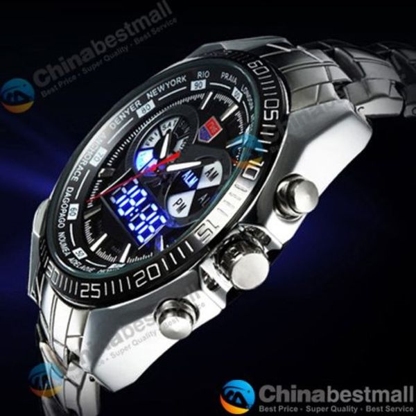 TVG Orologi sportivi da uomo di lusso Orologio di moda Orologio in acciaio inossidabile LED Orologi digitali Orologio da polso impermeabile da uomo 30AM Relogio253Y