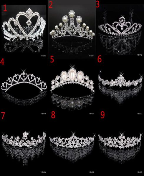 Stokta Rhinestone Crystal Düğün Partisi Balo Homecoming Taçlar Band Prenses Gelin Tiaras Saç Aksesuarları Fashion9663461