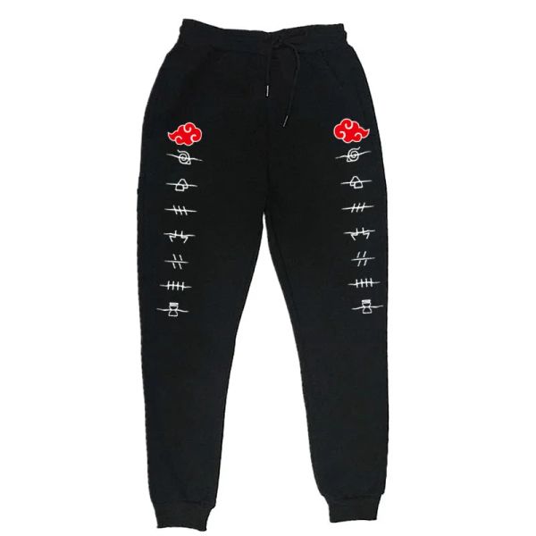 Capris 2021 Nuovo Anime Akatsuki Pantaloni della tuta da donna da uomo Pantaloni da salotto Pantaloni Tasche Pantaloni da corsa all'aperto Pantaloni sportivi da strada