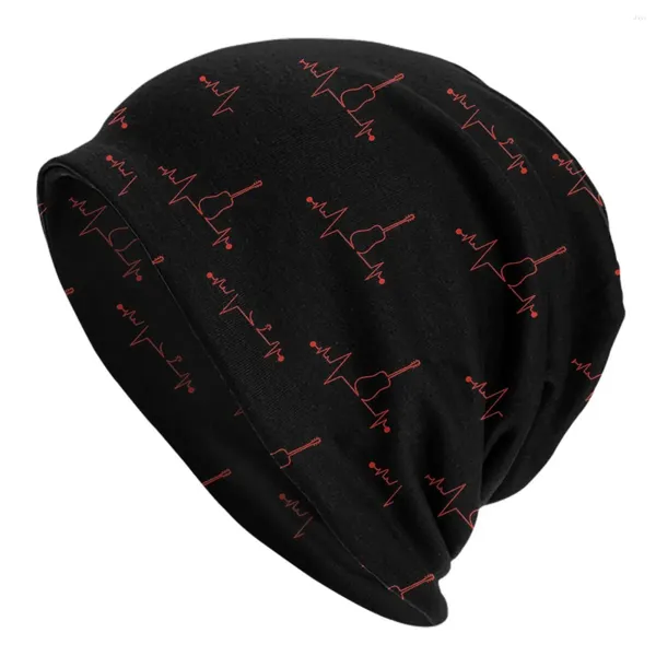 Berets Freqüência Cardíaca Pulso Guitarra Acústica Bonnet Primavera Chapéu Fino Instrumento de Seis Cordas Gorros Caps para Homens Mulheres Chapéus de Algodão Criativos