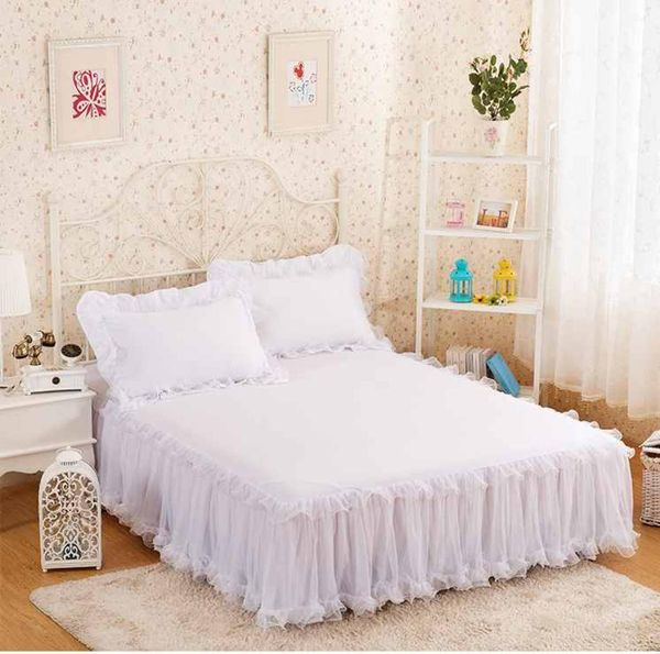 Saia de cama têxtil para casa 13 peças colcha de renda branca lençol de cama de princesa roupa de cama romântica capa de cama presente para meninas 150X200180X7853108