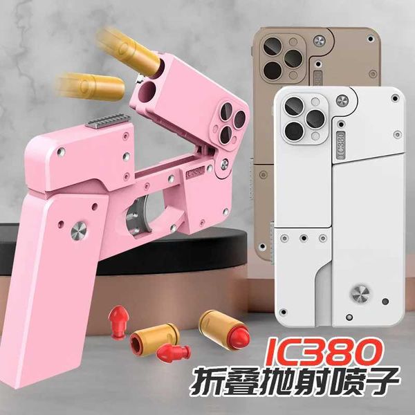 Gun Toys Gun Toys 2024 novo popular telefone móvel dobrável deformação criativa arma de brinquedo dobrável jogar telefone legal 14 Pro Max presente para crianças adultas 2400308