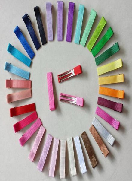 50 Stück 18 Zoll Grossgrain Ribbon Lined Cover Double Prong Alligator Clip Teeth Hair Clips Metal Barrettes DIY Bows Hair Accessori2096268