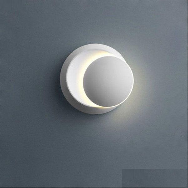 Luci notturne Brelong Lampada da comodino creativa semplice Camera da letto Soggiorno Scala Corridoio LED Rotondo Crescent Wall 1 Pz Drop Delivery Light Dhlny