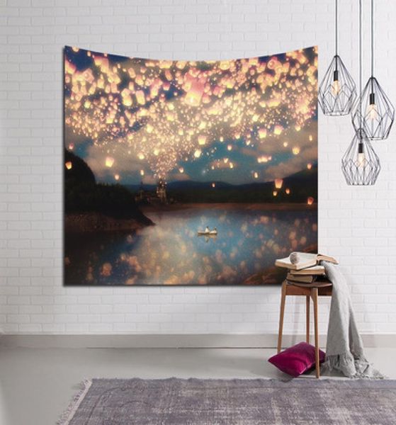 Galaxy Space Wandbehang Wandteppich Mandala Boho Wandteppiche Wandteppich Polyester Stoff Tischdecke Strandtuch 150200cm9814452