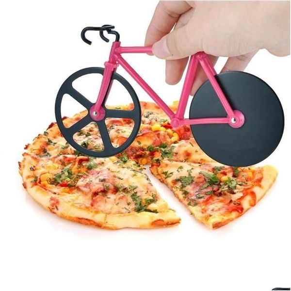 Pişirme pasta aletleri yaratıcı bisiklet pizza ve kek hobu kesici aracı çift paslanmaz çelik fırıncı bıçak bıçakları pasta pişirme çok dhbju