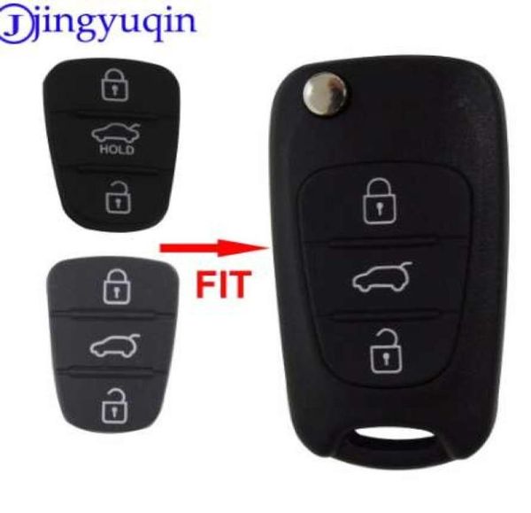 Jingyuqin Nuovo Rimontaggio Pad In Gomma 3 Bottoni di Vibrazione Auto Chiave A Distanza Borsette Per Hyundai I30 IX35 Kia K2 K5 Caso Della Copertura chiave2447519