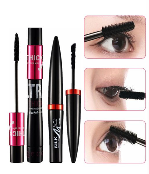 3setslot 4D Seide Faser Mascara Wimpern Volumen Verlängerung Schwarz Wimpern Verlängerung Make-Up Tinte Rimel Wasserdichte Mascara Kit6052641