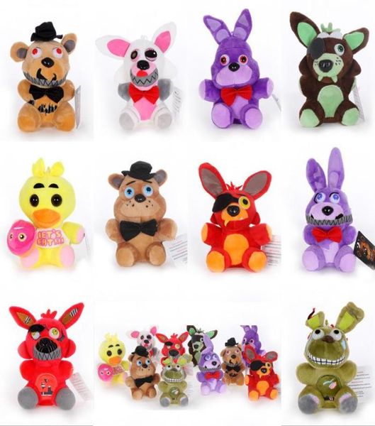 Brinquedo de pelúcia 18cm cinco noites no freddy fnaf bonecas brinquedos de pelúcia dourado fazbear mangle foxy bear bonnie doll4078720