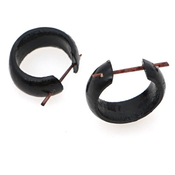 Go2Boho модные серьги из натурального дерева, декоративное кольцо в стиле хиппи, подарки для мужчин и женщин, черные крутые серьги-кольца с круглым вырезом 240301