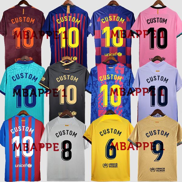 Retro BarcelonaS Fußballtrikots 17 18 19 20 21 22 23 24 klassisches Fußballtrikot PUYOL RIVALDO RONALDO GUARDIOLA RONALDINHO XAVI MESSIS