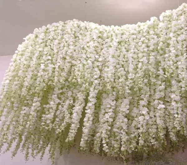 24 renk 34cm zarif yapay çiçek wisteria çiçekler asma ev bahçe duvar asılı diy rattan centerpiece Noel partisi düğün 2538622