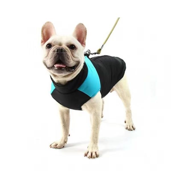 Yastıklı kış sıcak köpek kıyafetleri su geçirmez evcil hayvan yelek küçük orta köpekler için fermuar ceketi Pug chihuahua fransız bulldog ceket