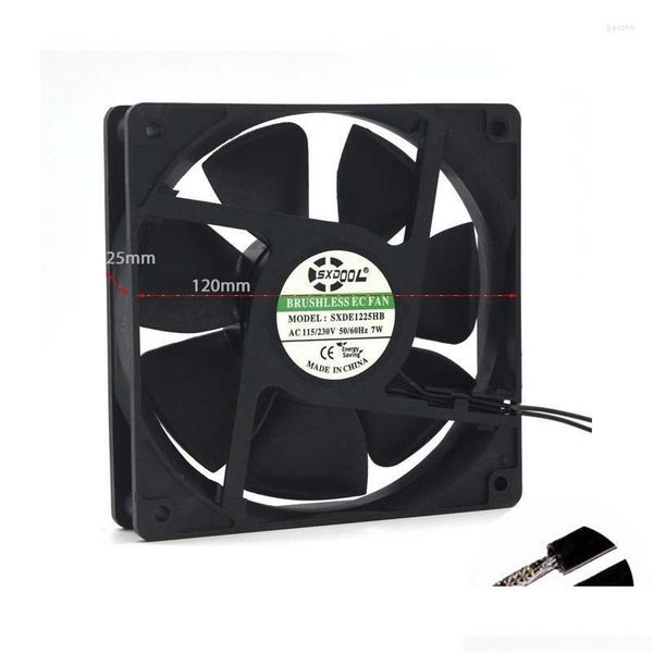 Ventiladores de resfriamento Ventiladores de resfriamento Motor Brushless Axial Fan 120 25 Mm 120Mm 12Cm 115V 230V 7W 2600Rpm 100.2Cfm Alta Qualidade Forte Air Flo Dhc0H