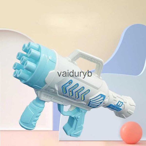 Giochi con la sabbia Divertimento in acqua Giocattoli da bagnetto per bambini Pistola a bolle a 9 fori per fare sapone estivo all'aperto giocattoli per bambini elettrico automatico Pomperos soffiatore regalo festa H240308