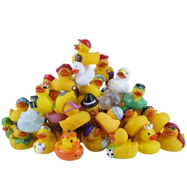 Crianças brinquedo de banho flutuante patos de borracha espremer som bonito adorável pato para chá de bebê brinquedos natação praia jogar brinquedo