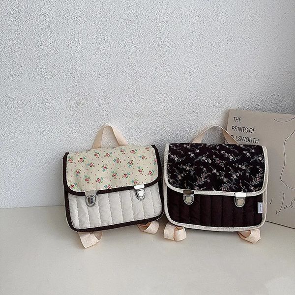 cervo jonmi stile coreano zaino per bambini retrò stampato floreale borsa da scuola per bambina picnic all'aperto borse a tracolla per bambini 240227