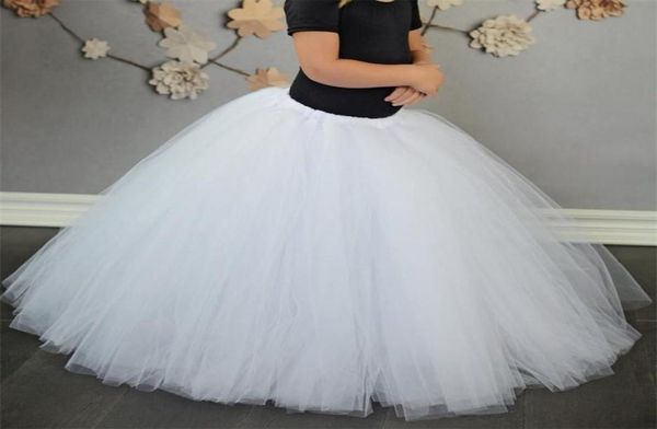 Bebê meninas branco longo tutu saia crianças ballet dança pettiskirts underskirt tutus crianças festa de aniversário de natal traje saias 22082094