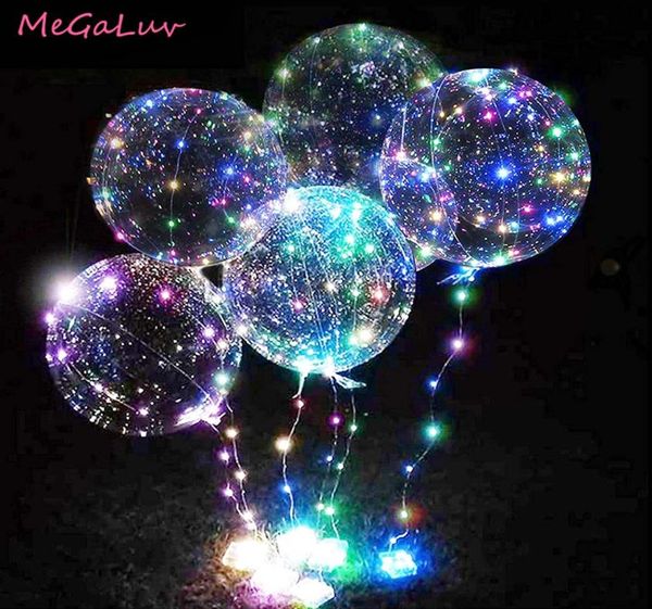 Palloncini luminosi trasparenti da 20 pollici con elio Bobo Bubble Ballons Natale Matrimonio Decorazioni per feste di compleanno LED String Light Up Balloons7164408