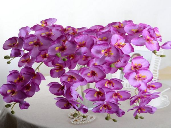 WholeArtificial Schmetterling Orchidee Seidenblumenstrauß Phalaenopsis Hochzeit Home Decor Mode DIY Wohnzimmer Kunst Dekoration F2340525