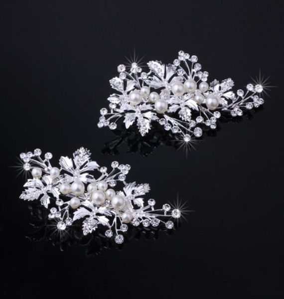 Fascinatori da sposa con perle di cristallo Accessori per capelli da sposa in oro argento Occasioni Prom Copricapo per feste Gioielli con clip Pin8628425