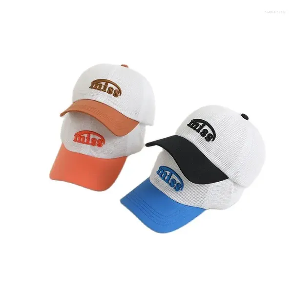 Мячовые кепки Doit, дышащая летняя кепка для мальчиков и девочек, бейсболка MISS с буквами, детские шляпы от солнца, все сетчатые детские кепки с остроконечным принтом Snapback Gorras
