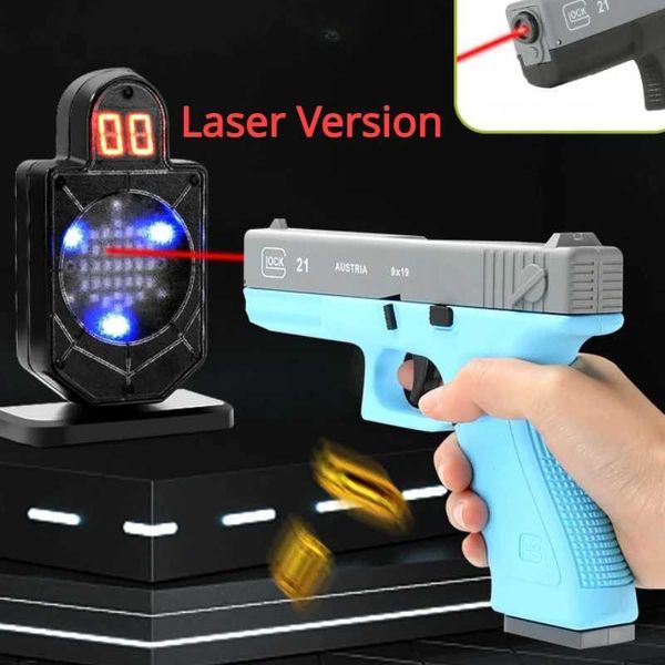 Pistola Giocattoli Versione G17 Laser Giocattolo automatico Shell Lancia Pistola Airsoft Gun Armas Bambini CS Pistola da tiro per ragazzi 240307