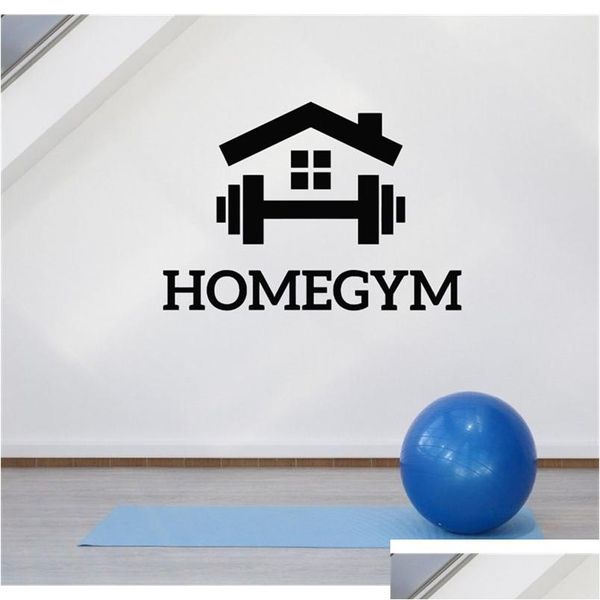 Adesivi murali Palestra di casa Decorazione della parete Decalcomanie Motivazione fitness Sport Room Decor Adesivi Camera da letto Decalcomania di arte Murales Rimovibile Wallpap Dhprc