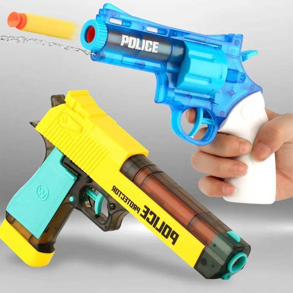 Pistola Giocattoli Giocattoli per bambini Pistola Pistola Revolver 2 IN 1 Pistola a proiettile morbido Può sparare con pistola ad acqua per bambiniL2403