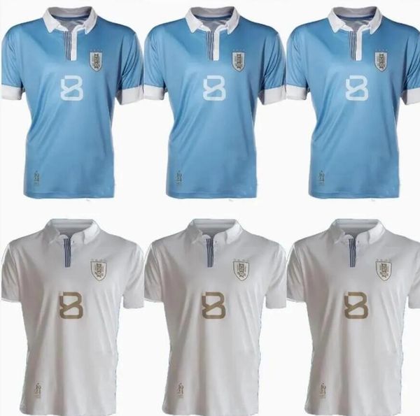 24-25 Uruguai Futebol Jerseys 9 L. SUAREZ 21 E.CAVANI 15 F.VALVERDE D.NUNEZ ARRASCAETA R.ARAUJO Camisas de futebol personalizadas Kingcaps Qualidade tailandesa Design de desconto de dhgate