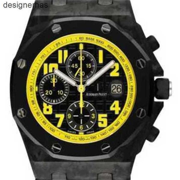 Relógios de luxo suíços masculinos Audem Pigu Relógios de pulso mecânicos automáticos Royal Oak Offshore 26176FO Bubble Bee Relógio masculino com fita magnética WN-GCP5