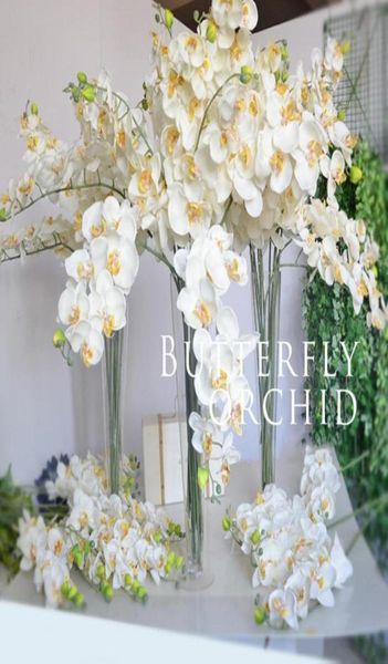 9 белых искусственных цветов фаленопсиса, декоративные настоящие прикосновения, бабочки, орхидеи, латексные орхидеи для украшения дома, свадьба2556861