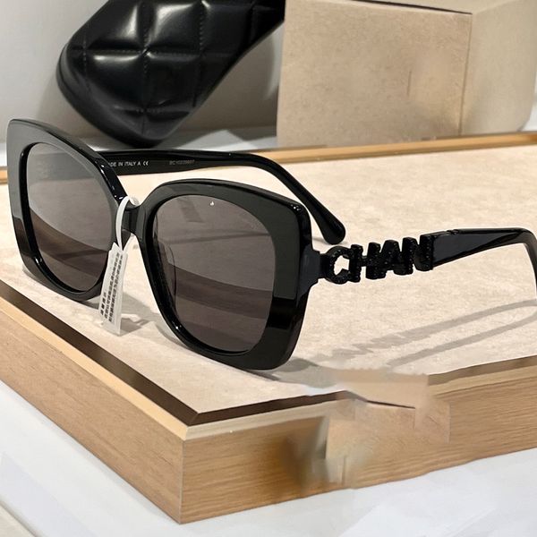 CHAN CH5422B/CH5494 Óculos de sol French Luxury Designer de luxo Men's Classy Cat Eye Frame Flor