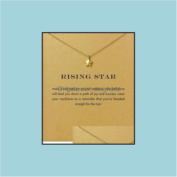 Anhänger Halsketten Anhänger Schmuck Rising Star Dogeared Halskette Edler und zarter 18K Gold Charm Gutes Geschenk 5896 Drop Lieferung Dhy0X