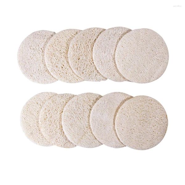 Make-up-Schwämme, 10 Stück, natürliche Luffa-Gesichtsreinigungspads, Bad, Dusche, Wäscher, Peeling-Blatt, Hautpflege, Reiseentferner, Schönheit