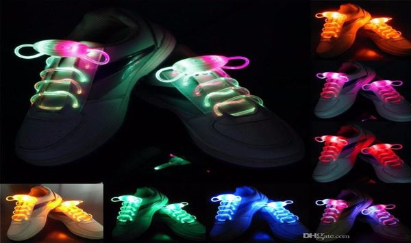 200pcs100 pares à prova d'água acendem cadarços de LED moda flash discoteca festa brilhante noite esportes cadarços cordas multicoloridas 6069625