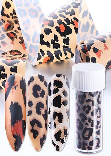 Leopardo Nail Art Transfer Foil Adesivo per unghie Decalcomanie Kit Accessori per unghie Decorazioni per donne Ragazze Bambini100X4CM2794241