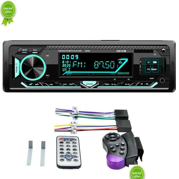 Auto Andere Autoelektronik Neuer 12-Pin-ISO-Anschluss FM-Radio Stereo Bluetooth MP3-Musik-Player Handanruf mit Lenkradfernbedienung Dh3Am