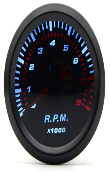 Contagiri automatico con lente fumé universale da 2 pollici 52mm LED bianco 08000 RPM Indicatore per auto Misuratore per auto5163427