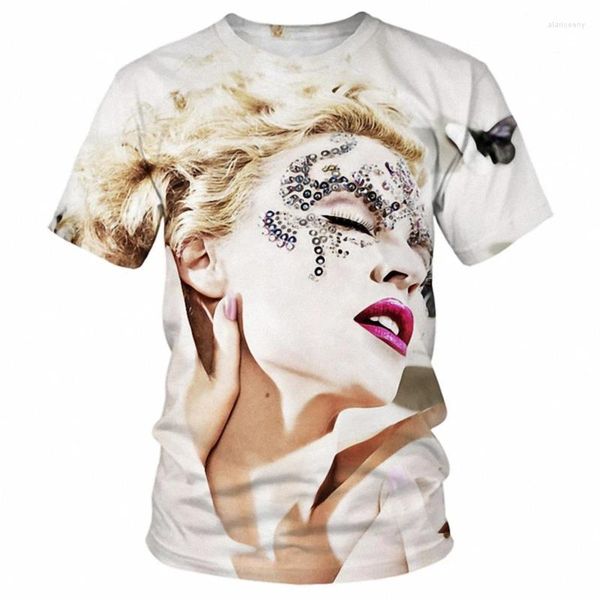 Homens camisetas Kylie Minogue Homens T-shirt Unissex Moda Casual Cool Manga Curta Mulheres Hip Hop Cantor Streetwear Tops