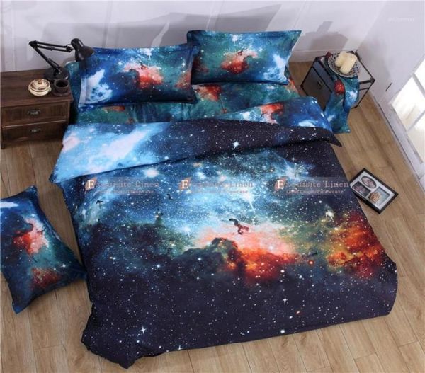 Conjuntos de cama 2021 3D Hipster Galaxy Set Universo Exterior Espaço Temático Impressão Roupa de Cama Duveta Capa Flast Sheet Pillow Case17440541