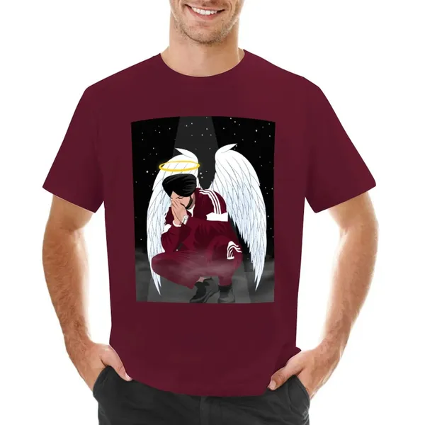 Regatas masculinas Sidhu Moose Wala Angel Wings Camiseta Coreana Moda Verão Top Camisetas de manga comprida