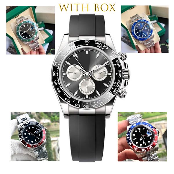 Relógio masculino AAA 2813 RLX relógio mecânico automático esportivo e de lazer 40mm anel de cerâmica de aço inoxidável com caixa relógio de luxo safira u1 watch u1watch watchaa