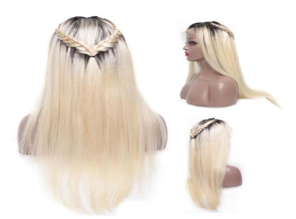 Perucas completas do cabelo humano do laço 150 densidade cabelo humano brasileiro ombre cor t1b 613 em linha reta grosso sem cola perucas dianteiras do laço com baby4732378